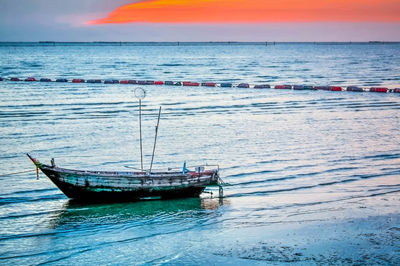 Scenic view of sea at sunset