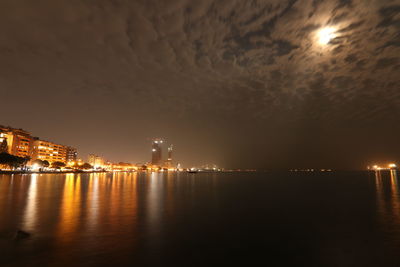 Illuminated city at night