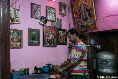 Man working at home