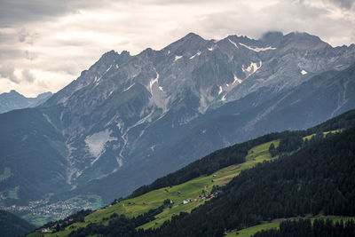 Scenic view of mountains against sky