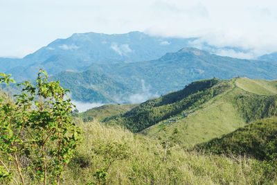 Scenic view of mountains against sky