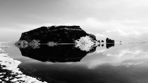 Reflection of clouds in sea against sky