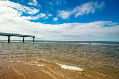 Scenic view of beach against sky