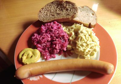 Close-up of food on table
