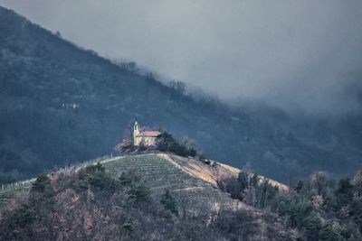 Scenic view of mountain range against sky