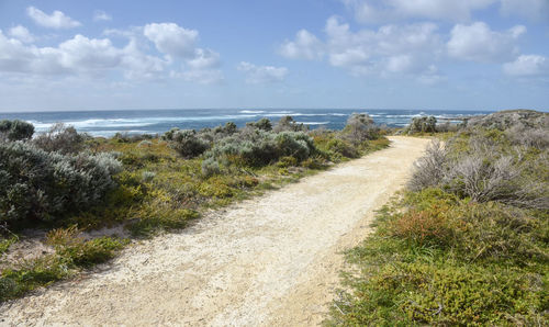 Scenic view of beach against sky