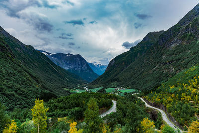 Scenic view of mountains against sky