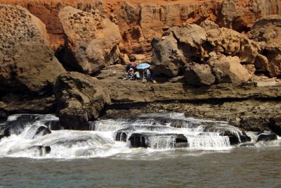 Scenic view of waterfall