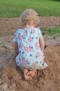 Girl on sand at beach