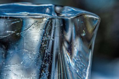 Close-up of ice cubes in glass