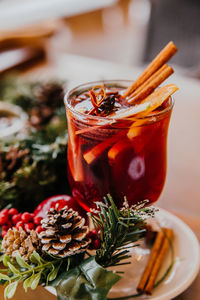 Close-up of drink on table