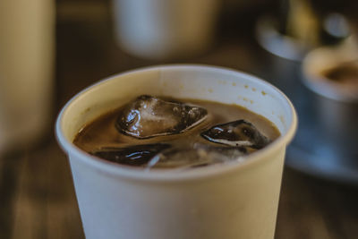 Close-up of coffee on table