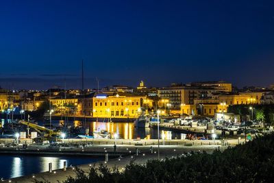 Illuminated city at night