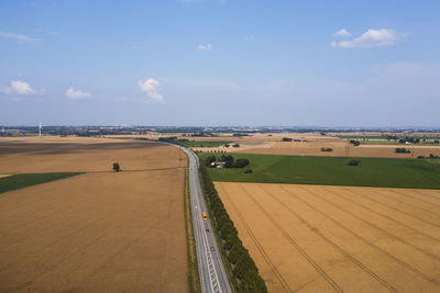 High angle view of rural landscape