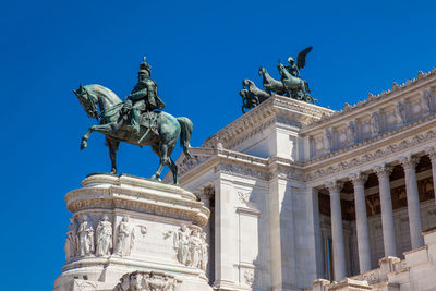 Detail of the statues of the vittorio emanuele ii monument also called altare della patria