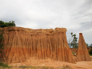 Scenic view of rock formation against sky