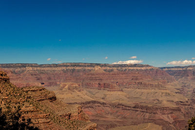 Scenic view of desert against blue sky