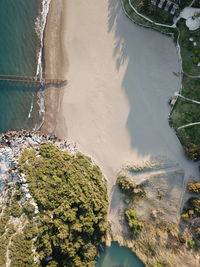 High angle view of beach