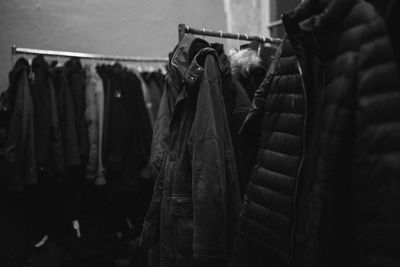Winter jackets on rack for sale