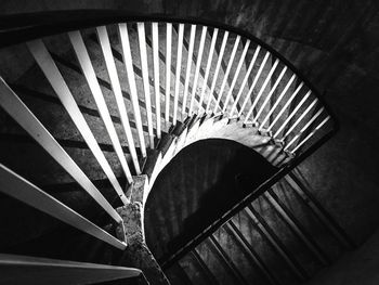 High angle view of spiral staircase