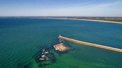 High angle view of sea against sky