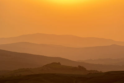 Sunset in a tuscan landscape