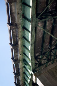 Low angle view of tower against clear sky