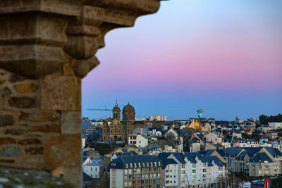 View of cathedral in city against sky