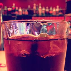 Close-up of beer in glass