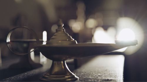 Close-up of illuminated lamp