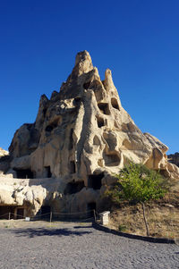 Low angle view of rock formations in desert