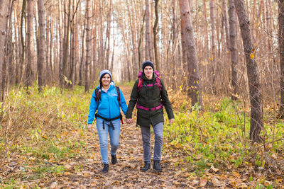 Full length of a woman in forest