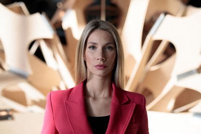 Portrait of young woman looking away