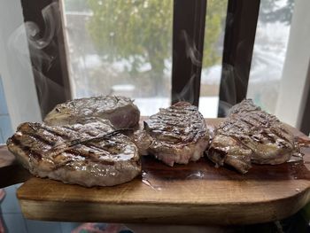 Close-up of food on table