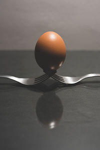 Close-up of crystal ball on table