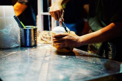 Man working on table