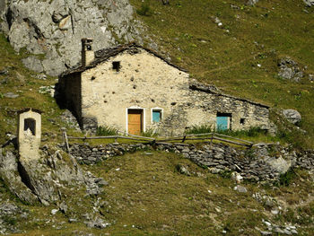 Exterior of mountain old hut 