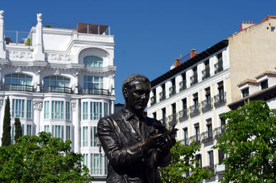 Low angle view of statue of building