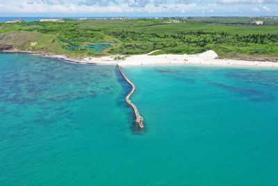 High angle view of sea shore