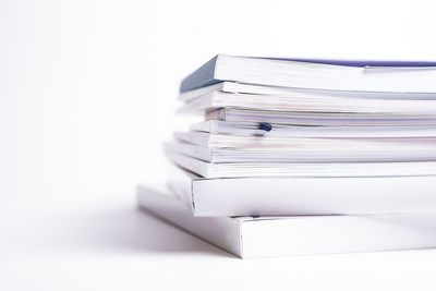 Stack of books on table