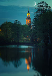 Reflection of trees in water
