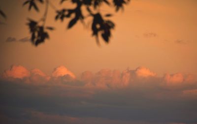 Low angle view of dramatic sky during sunset