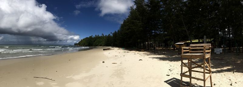 Scenic view of beach against sky