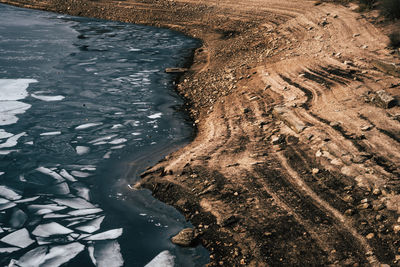 Aerial view of water