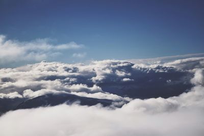 Scenic view of cloudscape against blue sky