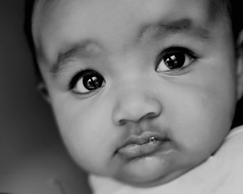 Close-up portrait of cute baby girl