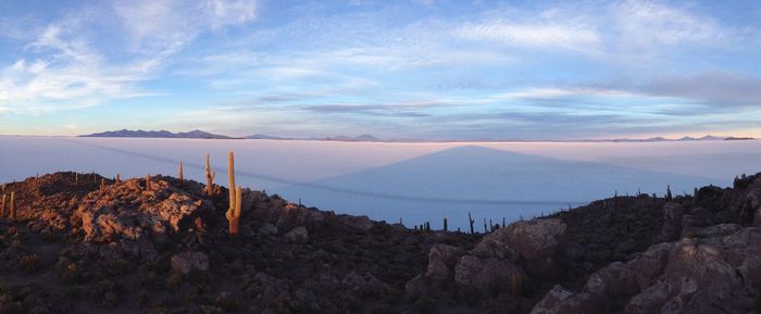 View of lake at sunset