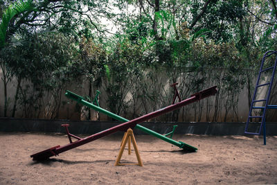 Empty seesaw in playground