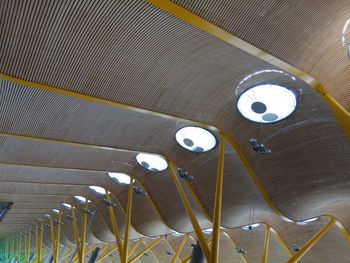 Low angle view of illuminated ceiling