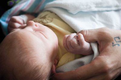 Close-up of baby sleeping